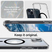Spigen Ultra Hybrid MagSafe Case - хибриден кейс с висока степен на защита с MagSafe за iPhone 14 (черен-прозрачен)  6