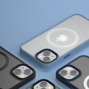 Comma Joy Elegant Metal Anti-shock case for iPhone 14 (clear-blue) 2