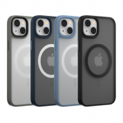 Comma Joy Elegant Metal Anti-shock case for iPhone 14 (clear-blue)