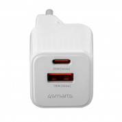 4smarts Wall Charger VoltPlug Duos Mini PD 20W - захранване за ел. мрежа с USB-A и USB-C изходи и технология за бързо зареждане (бял) 2