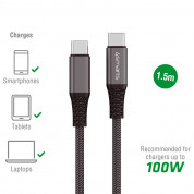 4smarts PremiumCord USB-C to USB-C Cable 100W - USB-C към USB-C кабел за устройства с USB-C порт (150 см) (черен) 2