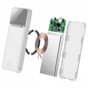 Baseus Magnetic Wireless Quick Charging Power Bank 10000 mAh (PPMT-02) - преносима външна батерия с USB-C порт, USB-A изход и безжично зареждане с MagSafe (бял) 5
