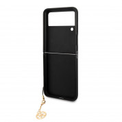 Guess 4G Charms Collection Hard Case - дизайнерски кожен кейс за Samsung Galaxy Z Flip 4 (кафяв) 1