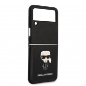 Karl Lagerfeld Saffiano Ikonik Leather Case for Samsung Galaxy Z Flip 4 (black) 3