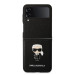 Karl Lagerfeld Saffiano Ikonik Leather Case - дизайнерски кожен кейс за Samsung Galaxy Z Flip 4 (черен) 3