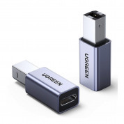 Ugreen USB-B 2.0 to USB-C Adapter - USB-B към USB-C адаптер за за принтер и други външни устройства с USB-B порт (тъмносив)