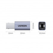 Ugreen USB-B 2.0 to USB-C Adapter - USB-B към USB-C адаптер за за принтер и други външни устройства с USB-B порт (тъмносив) 5