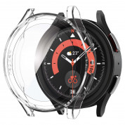 Spigen Thin Fit Glass Case - комплект качествен твърд кейс и стъклено защитно покритие за Samsung Galaxy Watch 5 Pro (прозрачен)