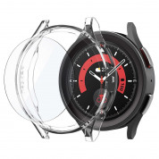 Spigen Thin Fit Glass Case - комплект качествен твърд кейс и стъклено защитно покритие за Samsung Galaxy Watch 5 Pro (прозрачен) 1
