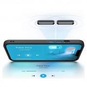Tech-Protect MagMat MagSafe Case - хибриден удароустойчив кейс с MagSafe за iPhone 14 (черен-прозрачен) 1
