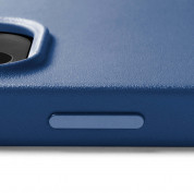 Mujjo Full Leather MagSafe Case - премиум кожен (естествена кожа) кейс с MagSafe за iPhone 15, iPhone 14, iPhone 13 (син) 6