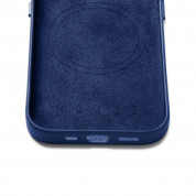 Mujjo Full Leather MagSafe Case - премиум кожен (естествена кожа) кейс с MagSafe за iPhone 15, iPhone 14, iPhone 13 (син) 7