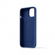 Mujjo Full Leather MagSafe Case - премиум кожен (естествена кожа) кейс с MagSafe за iPhone 15, iPhone 14, iPhone 13 (син) 2
