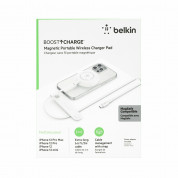 Belkin Boost Charge USB-C Magnetic Wireless Charging Pad 7.5W - поставка (пад) за безжично зареждане и захранване за ел. мрежа за iPhone с Magsafe (бял) 5