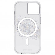 CaseMate Karat Touch MagSafe Case - дизайнерски удароустойчив кейс с истински перли и MagSafe за iPhone 14 (прозрачен) 3