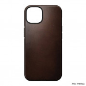 Nomad Modern Horween Leather MagSafe Case - кожен (естествена кожа) кейс с MagSafe за iPhone 14 (кафяв) 2