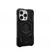 Urban Armor Gear Monarch Pro MagSafe Case - удароустойчив хибриден кейс с вграден магнитен конектор (MagSafe) за iPhone 14 Pro (черен-карбон) 4
