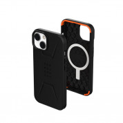 Urban Armor Gear Civilian MagSafe Case - удароустойчив хибриден кейс с MagSafe за iPhone 14 (черен) 2