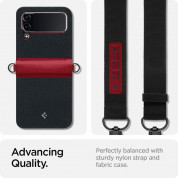 Spigen Compoty Texture Case - текстилен калъф за Samsung Galaxy Z Flip 4 (черен-червен) 9