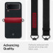 Spigen Compoty Texture Case - текстилен калъф за Samsung Galaxy Z Flip 4 (черен-червен) 10
