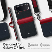 Spigen Compoty Texture Case - текстилен калъф за Samsung Galaxy Z Flip 4 (черен-червен) 6