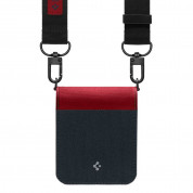 Spigen Compoty Texture Case - текстилен калъф за Samsung Galaxy Z Flip 4 (черен-червен) 1