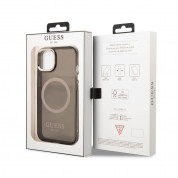 Guess Translucent MagSafe Case - хибриден удароустойчив кейс с MagSafe за iPhone 13 (черен) 4