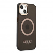 Guess Translucent MagSafe Case - хибриден удароустойчив кейс с MagSafe за iPhone 13 (черен) 1