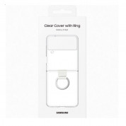 Samsung Clear Siicone Cover Ring EF-OF721CTEGWW - оригинален силиконов кейс с пръстен против изпускане за Samsung Galaxy Flip 4 (прозрачен) 5