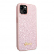 Guess Glitter Flakes Metal Logo Case for iPhone 14 (pink) 1