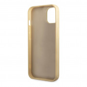 Guess Glitter Flakes Metal Logo Case - хибриден удароустойчив кейс за iPhone 14 Plus (златист) 3