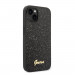 Guess Glitter Flakes Metal Logo Case - хибриден удароустойчив кейс за iPhone 14 Plus (черен) 2