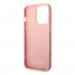 Guess Glitter Flakes Metal Logo Case - хибриден удароустойчив кейс за iPhone 14 Pro (розов) 4