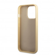 Guess Glitter Flakes Metal Logo - хибриден удароустойчив кейс за iPhone 14 Pro (златист) 3