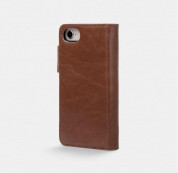 Trunk Leather Wallet Case - кожен (естествена кожа) калъф, тип портфейл с магнитно захващане за iPhone 13 mini (кафяв) 1