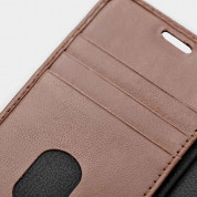Trunk Leather Wallet Case - кожен (естествена кожа) калъф, тип портфейл с магнитно захващане за iPhone 13 mini (кафяв) 5