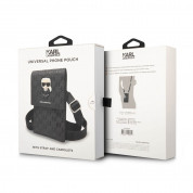 Karl Lagerfeld Monogram Ikonik Wallet Bag - оригинална универсална чанта с презрамки, подходяща за смартфони (черен) 4