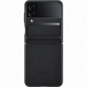 Samsung Leather Cover EF-VF721LBEGWW - оригинален кожен кейс (естествена кожа) за Samsung Galaxy Z Flip 4 (черен) 2