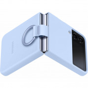 Samsung Silicone Cover Ring EF-PF721TLEGWW  - оригинален силиконов кейс с пръстен против изпускане за Samsung Galaxy Flip 4 (светлосин) 5