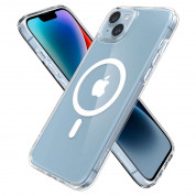 Spigen Ultra Hybrid MagSafe Case - хибриден кейс с висока степен на защита с MagSafe за iPhone 14 (бял-прозрачен)  3