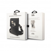 Karl Lagerfeld Saffiano Karl and Choupette Wallet Bag - оригинална универсална чанта с презрамки, подходяща за смартфони (черен) 4