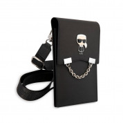 Karl Lagerfeld Saffiano Metal Ikonik Wallet Phone Bag Black (black) 1