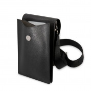 Karl Lagerfeld Saffiano Metal Ikonik Wallet Bag - оригинална универсална чанта с презрамки, подходяща за смартфони (черен) 2