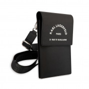 Karl Lagerfeld Saffiano Rue Saint Guillaume Wallet Bag - оригинална универсална чанта с презрамки, подходяща за смартфони (черен) 1