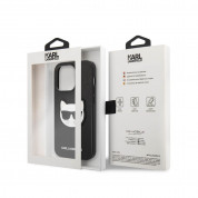 Karl Lagerfeld Saffiano Choupette Head Case - дизайнерски кожен кейс за iPhone 14 Pro (черен) 4