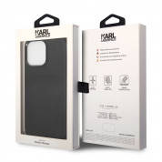Karl Lagerfeld Leather Perforated Logo - дизайнерски кожен кейс за iPhone 14 Pro Max (черен) 4
