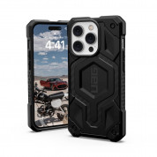 Urban Armor Gear Monarch Pro MagSafe Case - удароустойчив хибриден кейс с MagSafe за iPhone 14 Pro (черен-карбон)