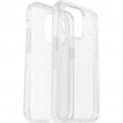 Otterbox React Stardust Case + Trusted Glass - хибриден удароустойчив калъф и калено стъклено защитно покритие за iPhone 14 Pro (прозрачен) 