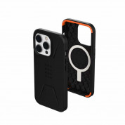 Urban Armor Gear Civilian MagSafe Case - удароустойчив хибриден кейс с MagSafe за iPhone 14 Pro (черен) 2