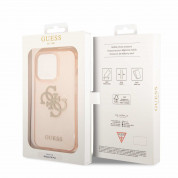 Guess Big 4G Full Glitter Case - силиконов (TPU) калъф за iPhone 14 Pro (златист)  5